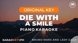 Die With A Smile - Lady Gaga and Bruno Mars (Piano Karaoke)