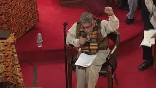 Don Rojas speaks at the Benefit Tribute held for him in Brooklyn, NY on May 11, 2019