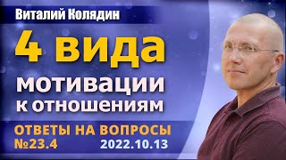 Ответы на вопросы №23.4. 4 вида мотивации к отношениям. Виталий Колядин. 2022.10.13