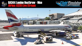 MSFS | A320 | BA344 London Heathrow - Nice | VATSIM