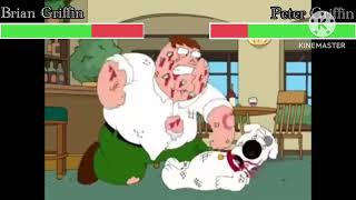 Brian Griffin VS. Peter Griffin Fight Scene In Bar Family Guy With Healthbars 🍷🔥