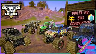 Monster Jam ADVENTURE | Fun in the Sun | GRAVE DIGGER Holds a Competition for the Heroes | Ep 22