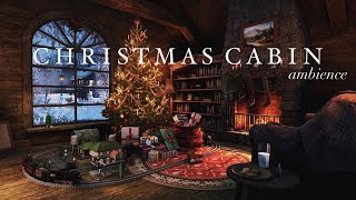 CHRISTMAS CABIN - Ambience ASMR | fireplace, train, light music