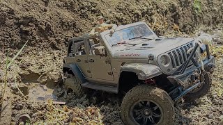 RC MN128 | Jeep Wrangler Rubicon Melewati Lumpur!