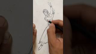 Woman dancing sketch #sketching #artshorts #shortsfeed #shortsviral