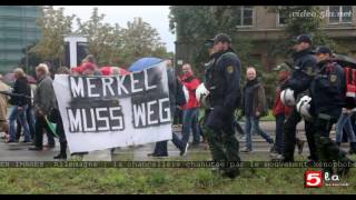 EN IMAGES. Allemagne : la chancelière chahutée par le mouvement xénophobe Pegida