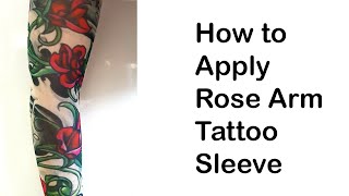 Red Rose Flower Rocker Biker UV Temporary Tattoo Sleeve Body Art Fancy Dress Ideas Review