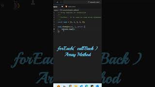 JavaScript Array Method forEach | How forEach works? #shorts