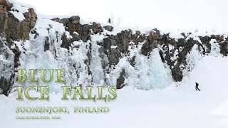 Big Blue Ice Falls at an Abandoned Quarry