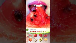 asmr WATERMELON🍉 EMOJI FOOD CHALLENGE 🍉🍎🍓🍒🍑🥥🥑🥞 satisfying eating sounds mukbang 먹방