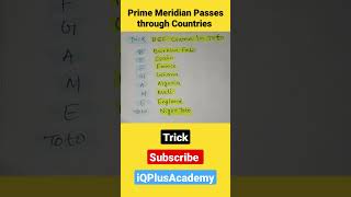 Prime Meridian Passes through Countries #primemeridian #ssc #geography #worldmap #upsc #gk #bpsc