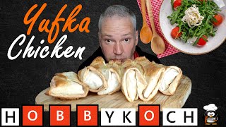 Chicken Yufka Rolls im Sigara Börek Style Hähnchen im Teig Rezept Sigara Böreği Fingerfood Snack