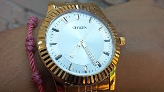 Gents Men Citizen Gold Quartz Wrist Watch