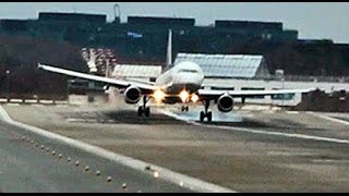 Hard Crosswind Landing during a heavy storm