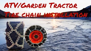 ATV/Garden Tractor Diamond Tire Chains Installation.