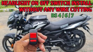 How to Install On Off switch without any wire cutting / Headlight On Off Switch In @rkcreations03