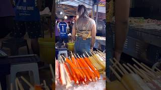 She Selling Delicious BBQ with Spicy Sauce -Thai Street Food