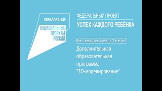 Дополнительная образовательная программа "3D-моделирование" (национальный проект "Образование")