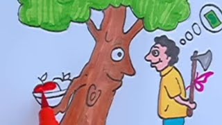 Please don't cut the trees/कृपया पेड़ों को न काटें #art#youtubeshorts #drawing#shorts #short#shorts