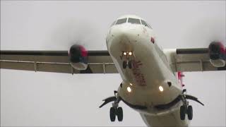 Air Serbia ATR 72 landing at Vienna Airport