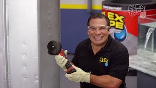 Phil Swift from Flex Tape™ saws this boat in half