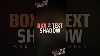 Box Shadow vs Text Shadow in CSS! 🎨💻 #css #viralshorts