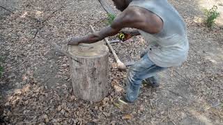 Djembe making - Taking measurements