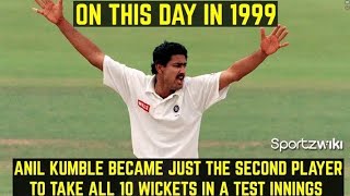 On This Day | in 1999 | Anil Kumble became just the second player take 10 Wickets a test Match #best