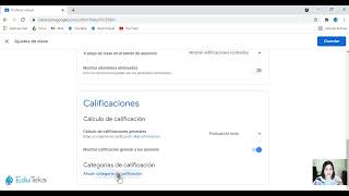 Configurar calificaciones en classroom