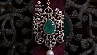 Emerald Maangtikka For Beautiful women II Devi Pavitra Gold & Diamonds