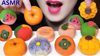 ASMR 예쁜 화과자 먹방 / FLOWER CAKE / 和菓子咀嚼音 [No talking] eating sounds Mukbang / 아삭 asmr