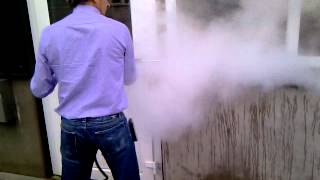 Window Frame Cleaning with Steam Brush