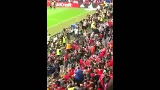 Liverpool and Sevilla fans clash in St. Jakob-Park before kick off