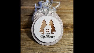 CARDMAKING Rose Gold Tree Christmas handmade tags