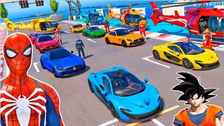 SKIBIDI TOILET BOSS & SPIDER SHARK VS ALL SUPERHEROES! NEW EPIC STUNT RACE In GTA V!