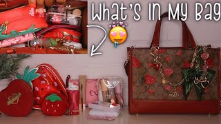 🩷 What’s In My Bag - Wild Strawberry Coach Dempsey Tote