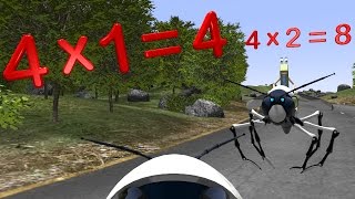 Four Times Table with Robot Wasp - Multiplication Math Videos for Kids