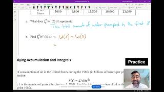 Unit 8: 8.3 Applying Accumulation Functions and Definite Integrals in Context Video 3