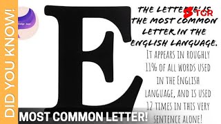 Most Common Letter Of English Language | #ShortVideo 107