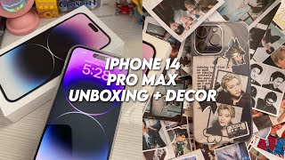 iphone 14 pro max unboxing (deep purple)  | unboxing + case decor ⭐️ (𝒂𝒆𝒔𝒕𝒉𝒆𝒕𝒊𝒄)