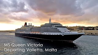 MS Queen Victoria Departing Grand Harbour of Valletta, Malta