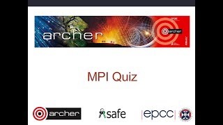 ARCHER Virtual Tutorial : MPI Quiz 1708