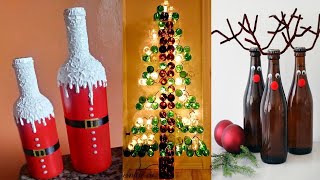 🎄100 CHRISTMAS GLASS BOTTLE DECORATION IDEAS - DIY CHRISTMAS DECORATING IDEAS 2024🎄