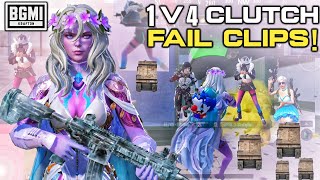 1V4 & 1V3 CLUTCH FAIL CLIPS | 1V4 & 1V3 CLUTCH FAIL MOMENTS | BGMI | GELVIN GAMING