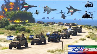 Irani Fighter Jets & Helicopters Attack on Israeli Military Weapons Supply Convoy - GTA5