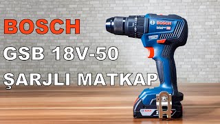 BOSCH PROFESSIONAL GSB 18V-50 / 18 VOLT, 2.0Ah ÇİFT AKÜLÜ, DARBELİ ŞARJLI MATKAP