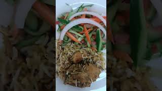 Chicken Biryani with veges salad #shortvideo #viral #asmrfood #ofwlife #ytshorts #aris