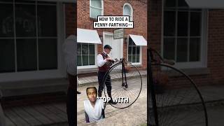 How to ride a penny-farthing! 😮🤩  -  🎥 shopniljourney#reaction #shorts