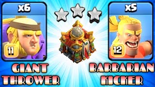 WOW!!! INCREDIBLE Giant Thrower + Barbarian Kicker Best Th16 Attack Strategy ( Clash Of Clans ).