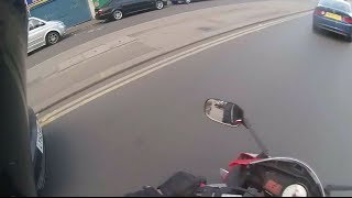 YZFR125Rider: Car Tried To Undertake Motorbike - Crazy Pops!